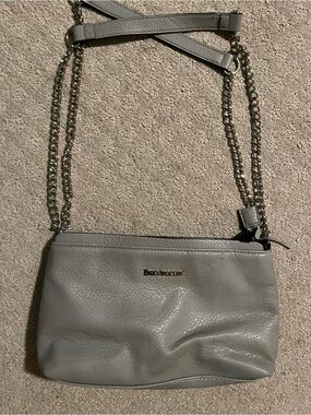 Enzo Angiolini Gray Leather Chain Strap Crossbody Bag
